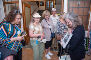 Librarian Heidi Johnson shares historical images of St. Scholastica.