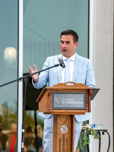 Chris Dolan at the Student Center Opening Ceremony.