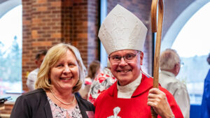 Dr. McDonald and Bishop Daniel pose together at Commencement Mass.
