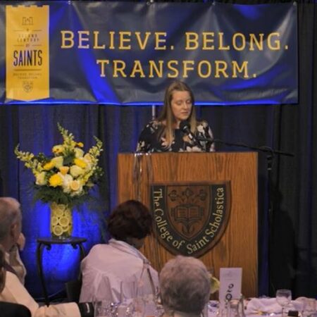 Breanne Tepler Speaking about Impact at the Celebration Dinner