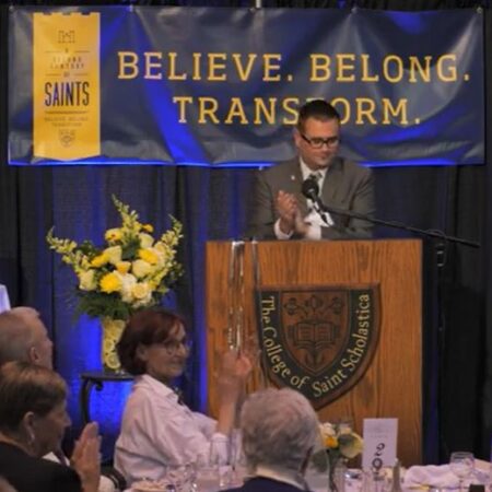 Chris Dolan speaks about impact at the celebration dinner