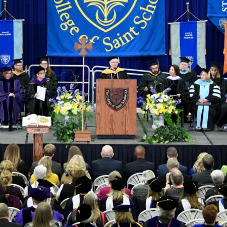 Stage view of the 2020 President McDonald Inauguration.