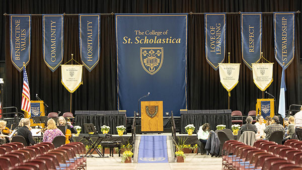 Photo of the St. Scholastica ceremony set up.