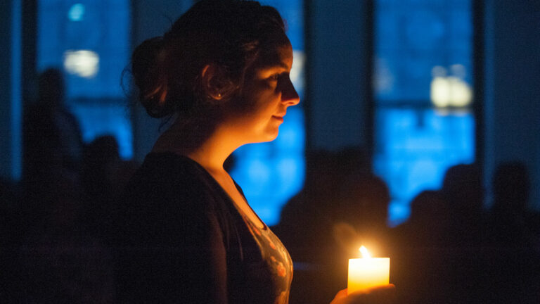 Woman holding candle