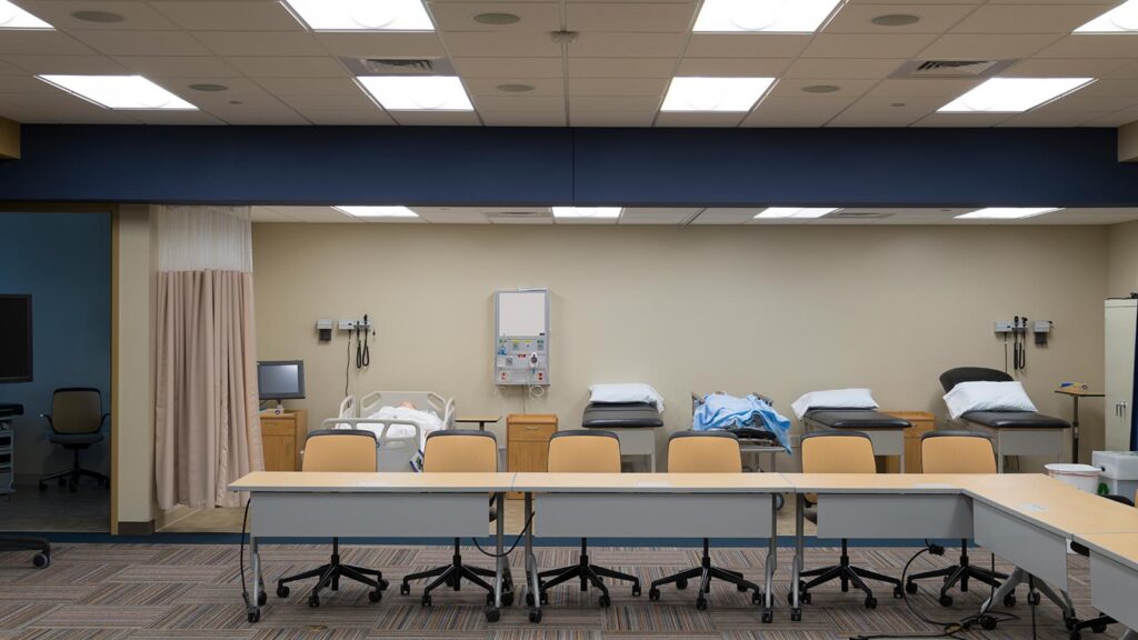 A St. Cloud sim lab classroom.