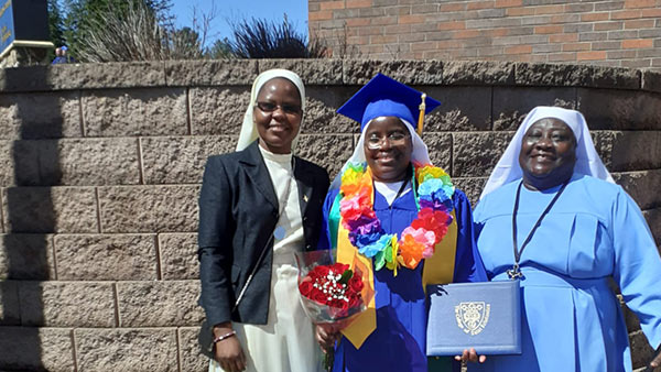 Photo of Sister Agnes Atai, Sister Chairty Nkwera and Sister Sylvia.