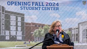 Dr. McDonald speaks at the ceremony on Friday