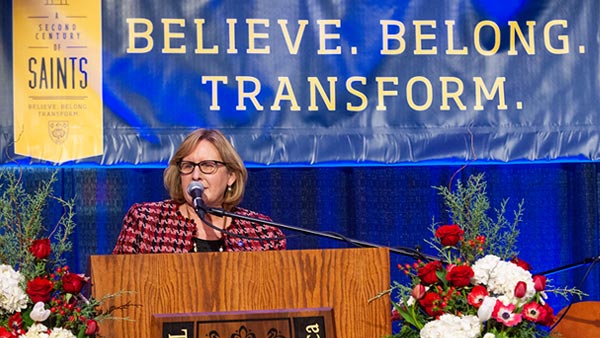 President Barbara McDonald announces campaign milestone and the public phase.