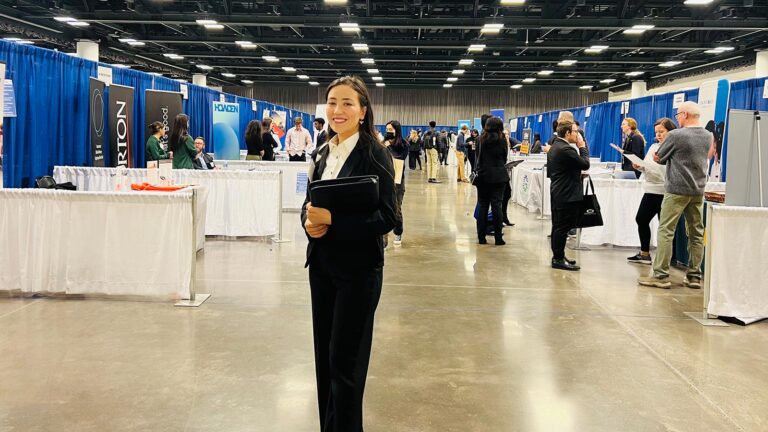 A student at a career fair.