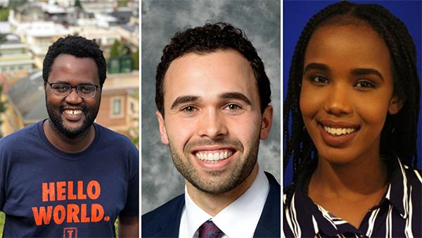 Malvern Madondo ’19, Josh Robak ’17 and Nafisa Osman ’17 are this year's Feast of St. Scholastica alumni panelists.