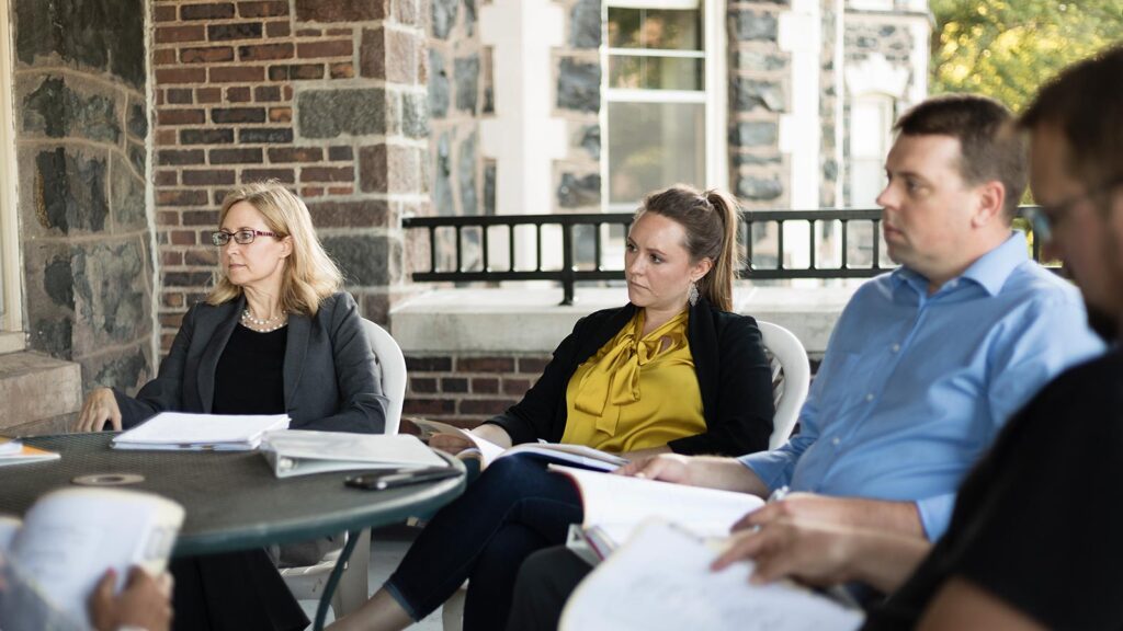 Photo of graduate student study group outside