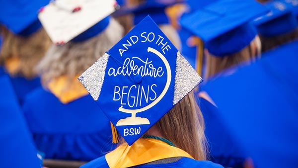 A view of the graduates attending the 2019 Commencement.