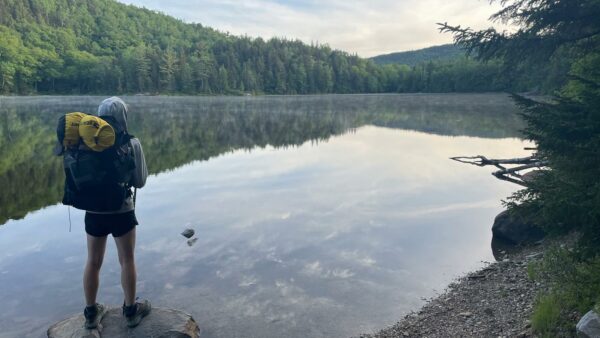 Hannah Cornwell at Little Rock Pond in Vermont. One of her favorite places along the trail.