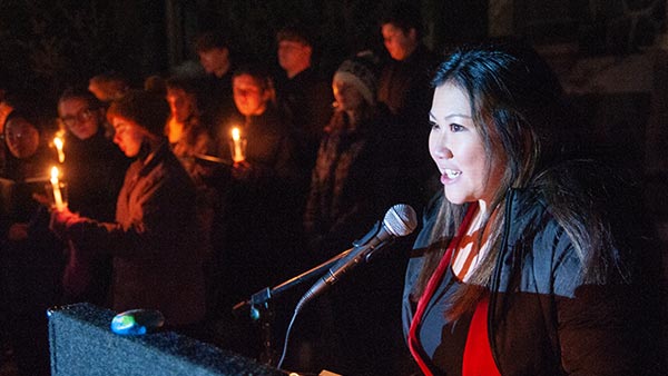 Jaci Tourtellott served as emcee for this year's Lighting A Tradition event.