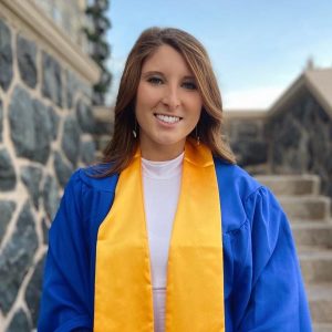 Miranda Overland on graduation day at St. Scholastica.