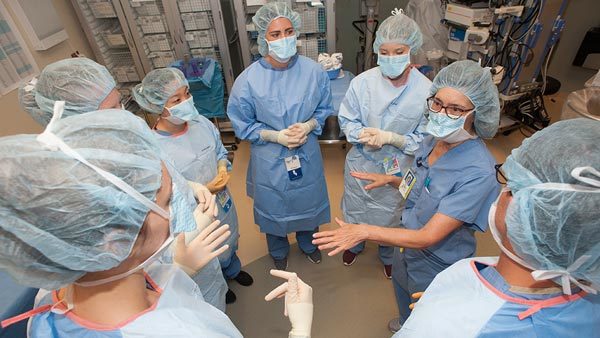 Physician Assistant scrub session with St. Scholastica students.