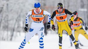 Paul Schoomer participating in a ski race.