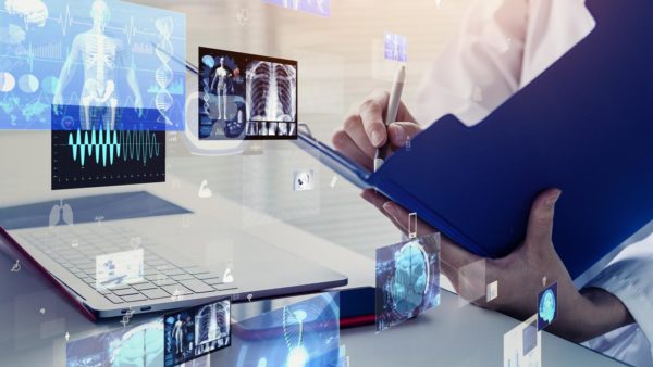 Health Informatics Professional analyzing data.