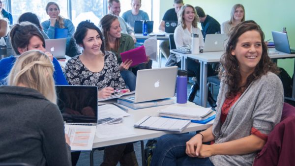 Students during a class at the Health Science Center