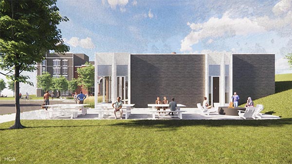 Student Center renderings of the North Patio