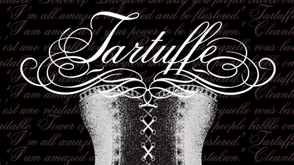 Tartuffe logo for the upcoming St. Scholastica production.