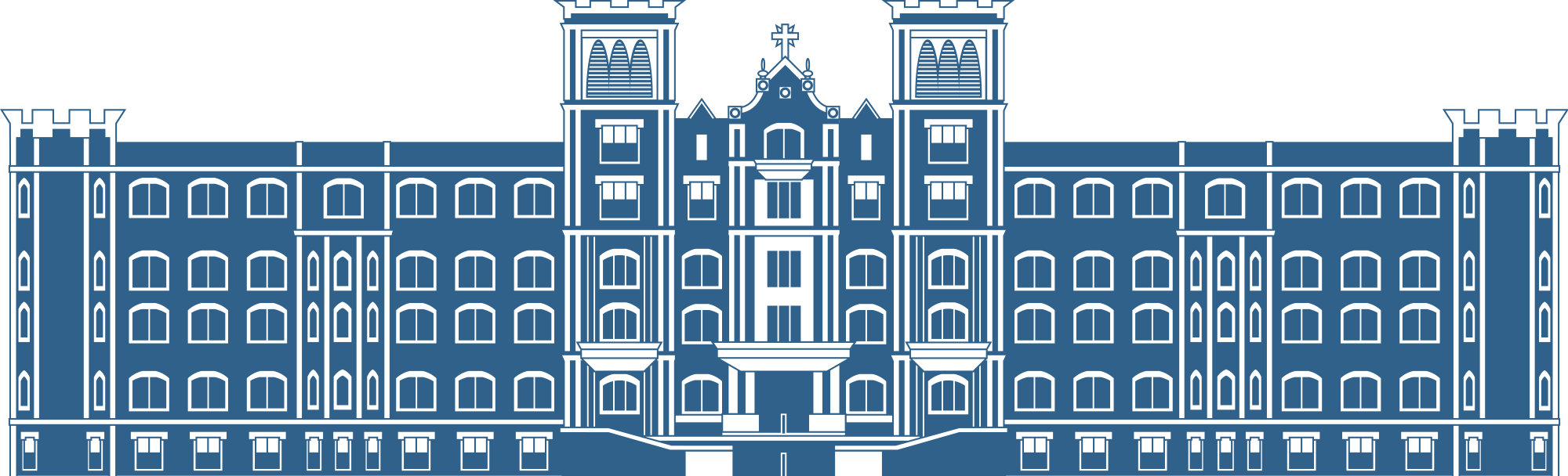 An illustration of St. Scholastica's Tower Hall.